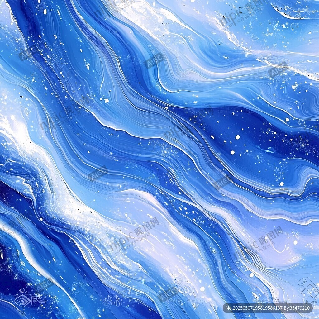 梦幻蓝色流体纹理背景图
