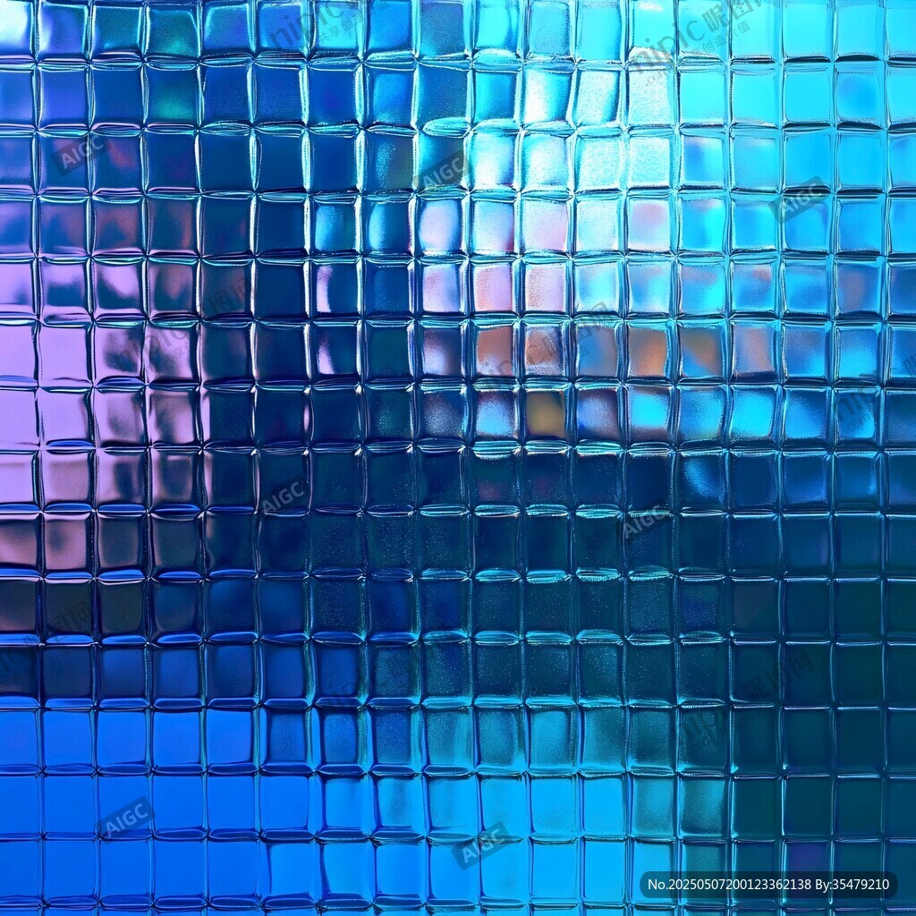 蓝色马赛克瓷砖背景纹理