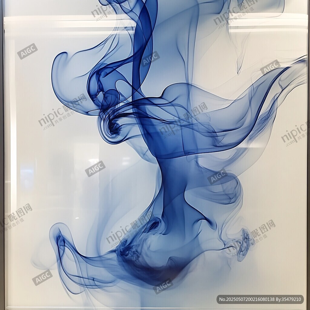 蓝色烟雾艺术形态展示