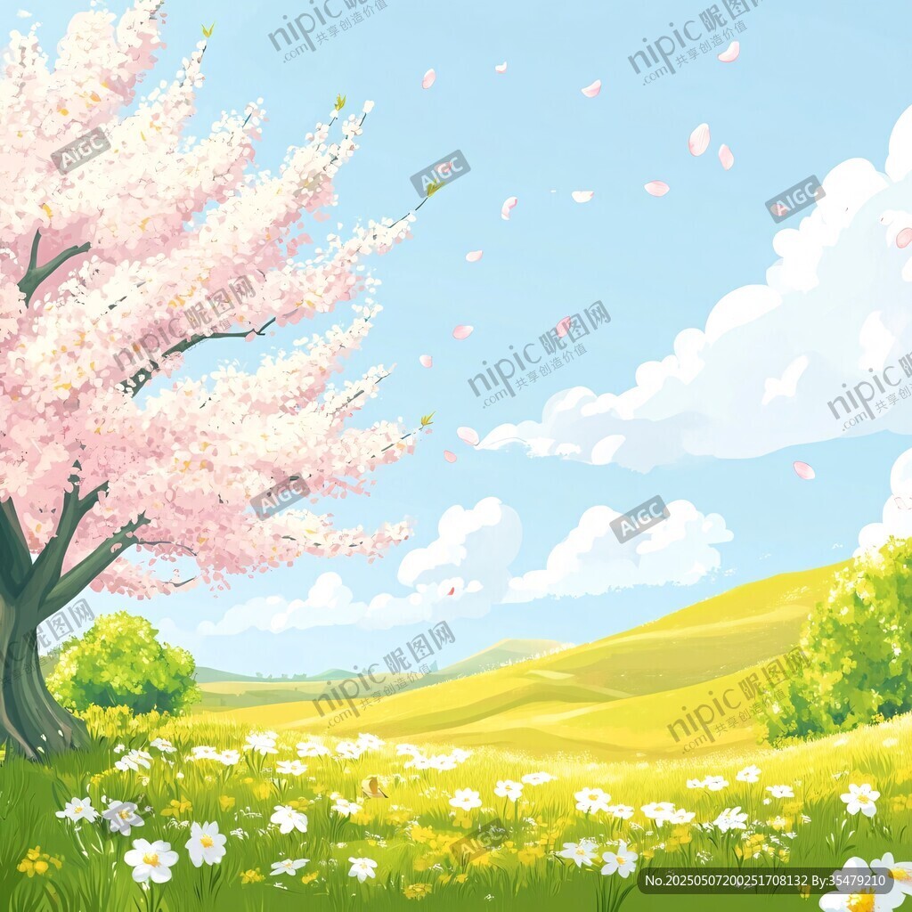 春日繁花树 田野好风光