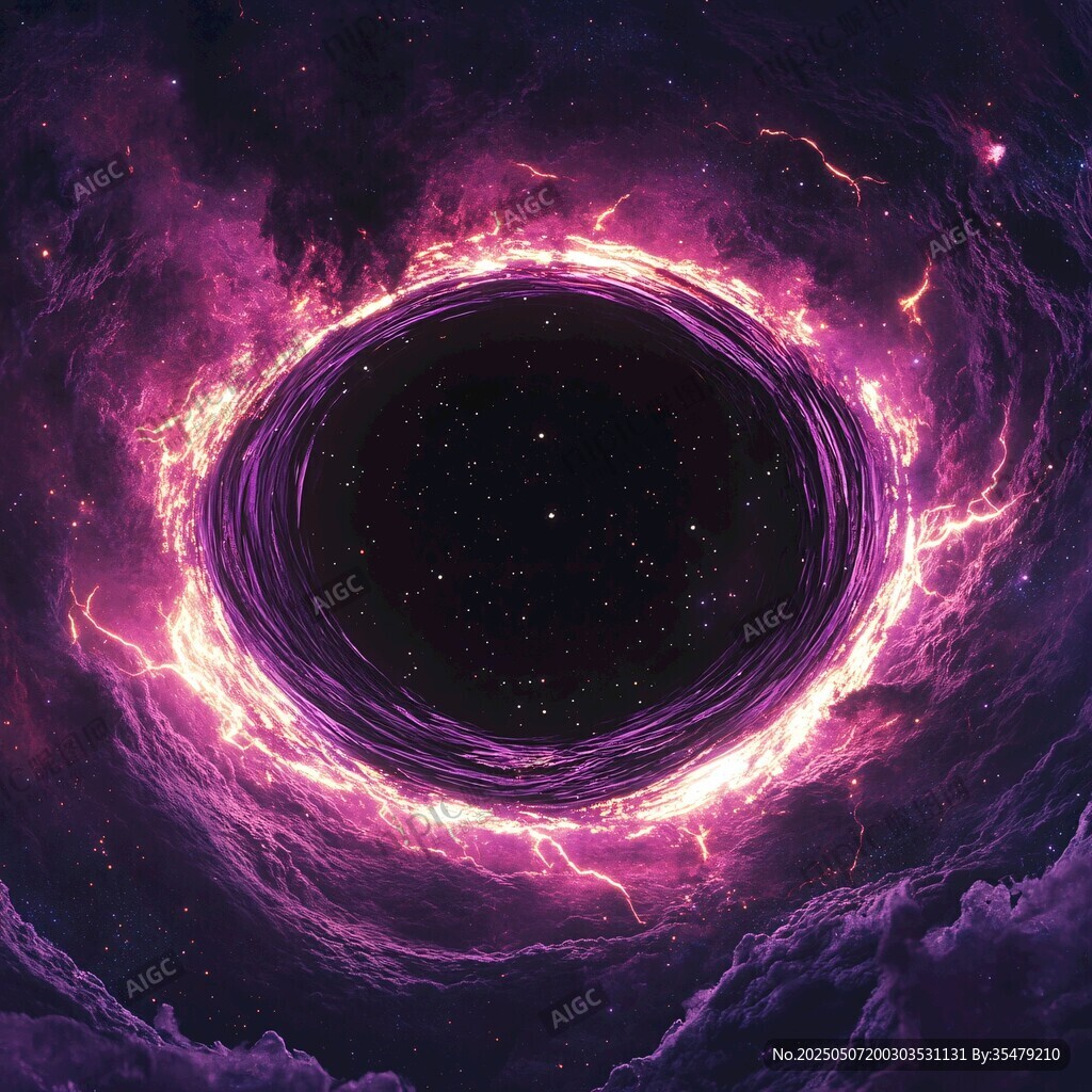 梦幻紫色宇宙黑洞景观
