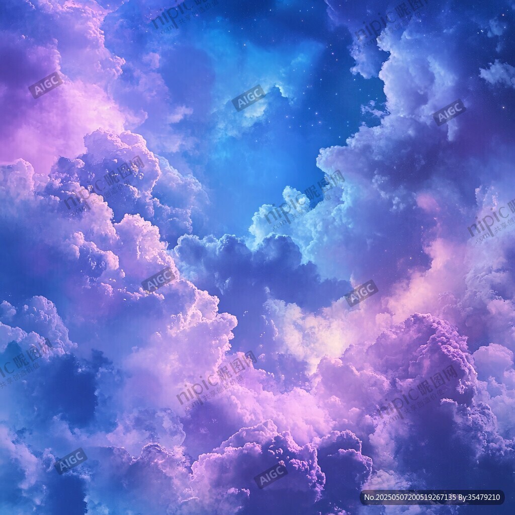 梦幻绚丽的云海星空景象