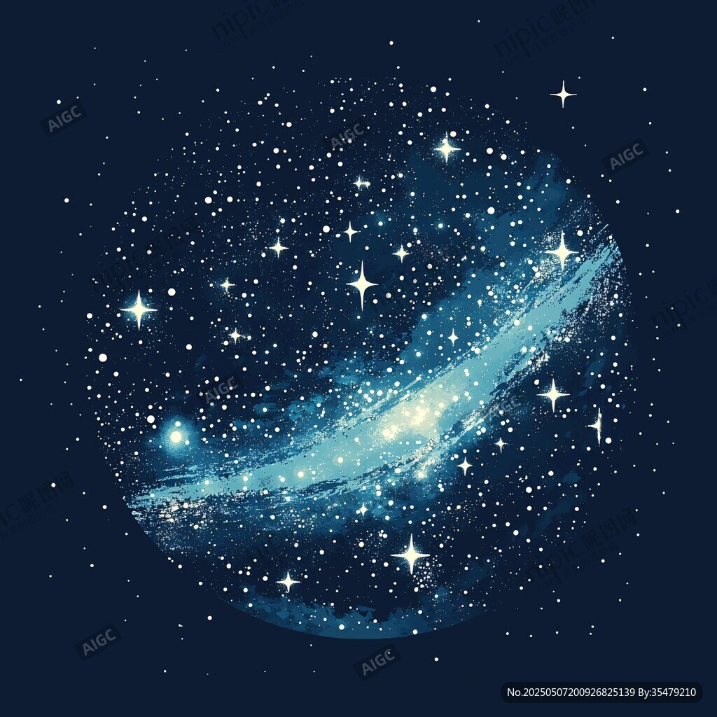 梦幻璀璨星空插画