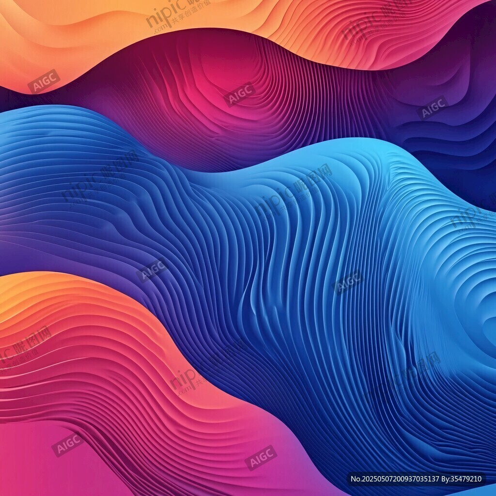多彩波浪纹理抽象背景图