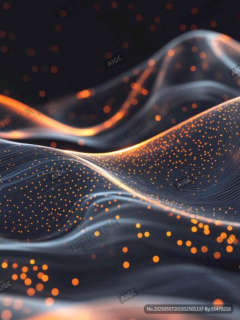 科技动感粒子波浪背景图