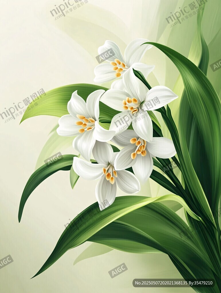 优雅绽放的白色花卉