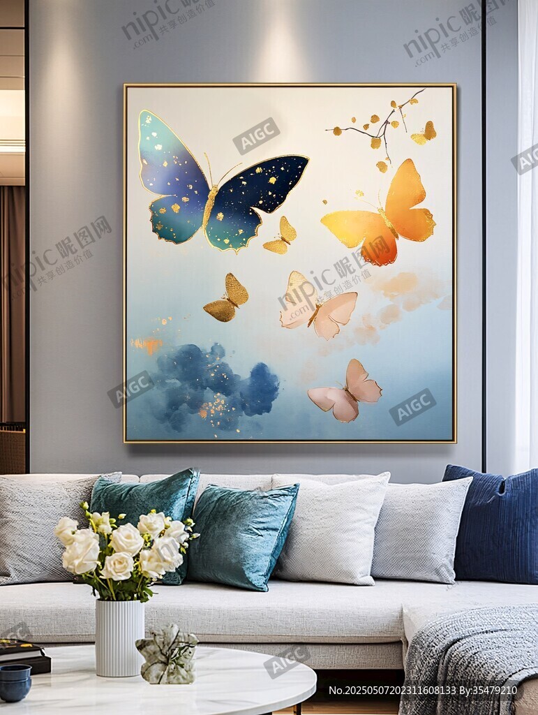 梦幻蝴蝶装饰画 客厅新景