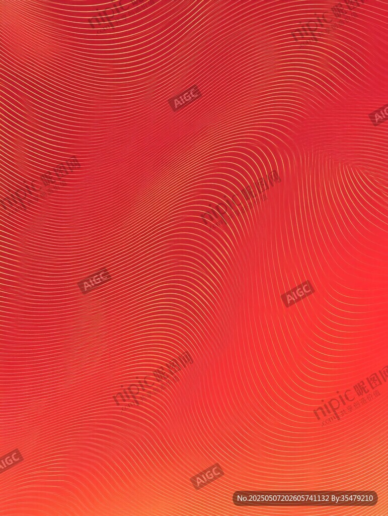 红色渐变波纹背景图