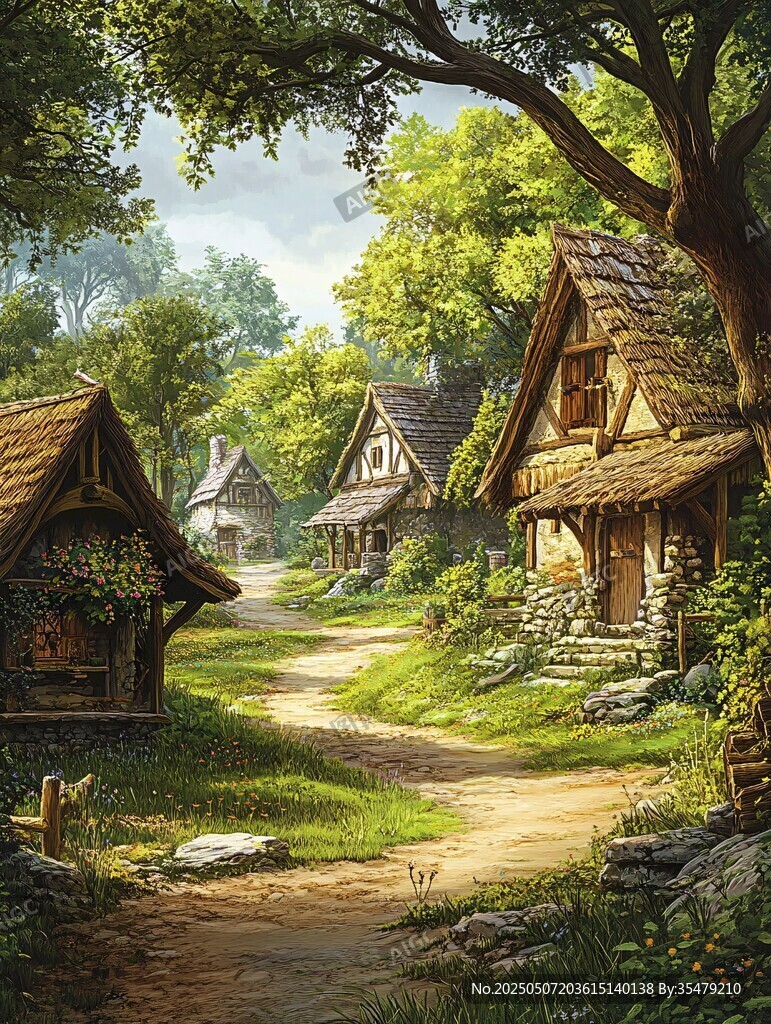 童话般的林间小屋村落