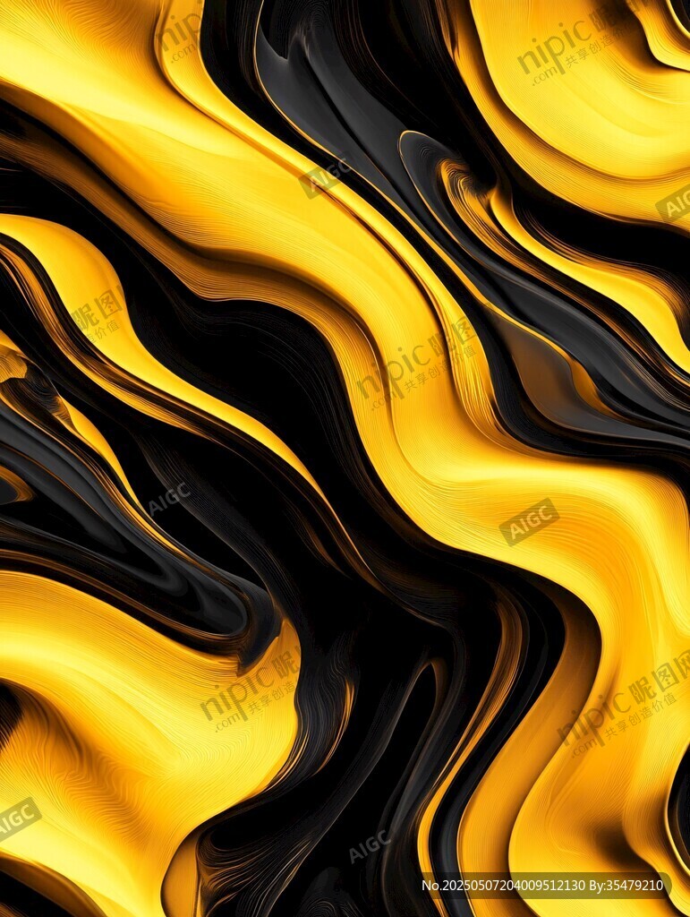 黑金流动纹理艺术图案