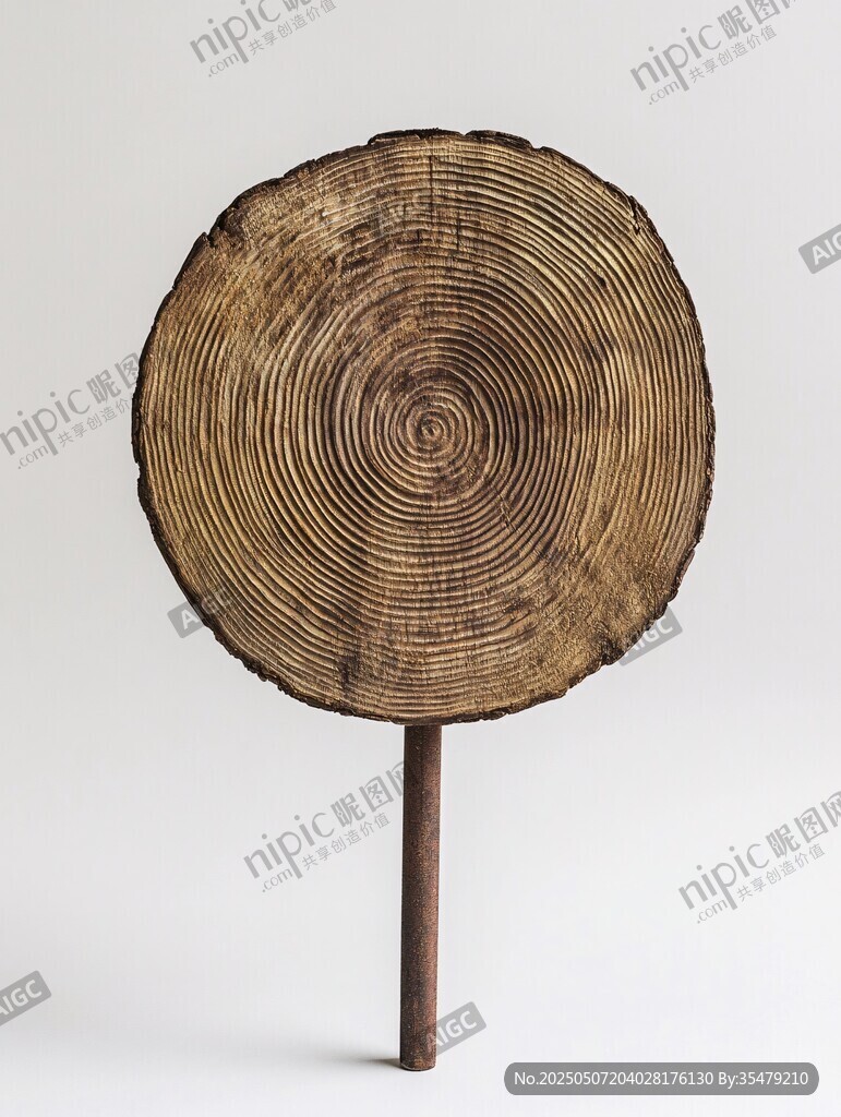 原木切片艺术摆件展示