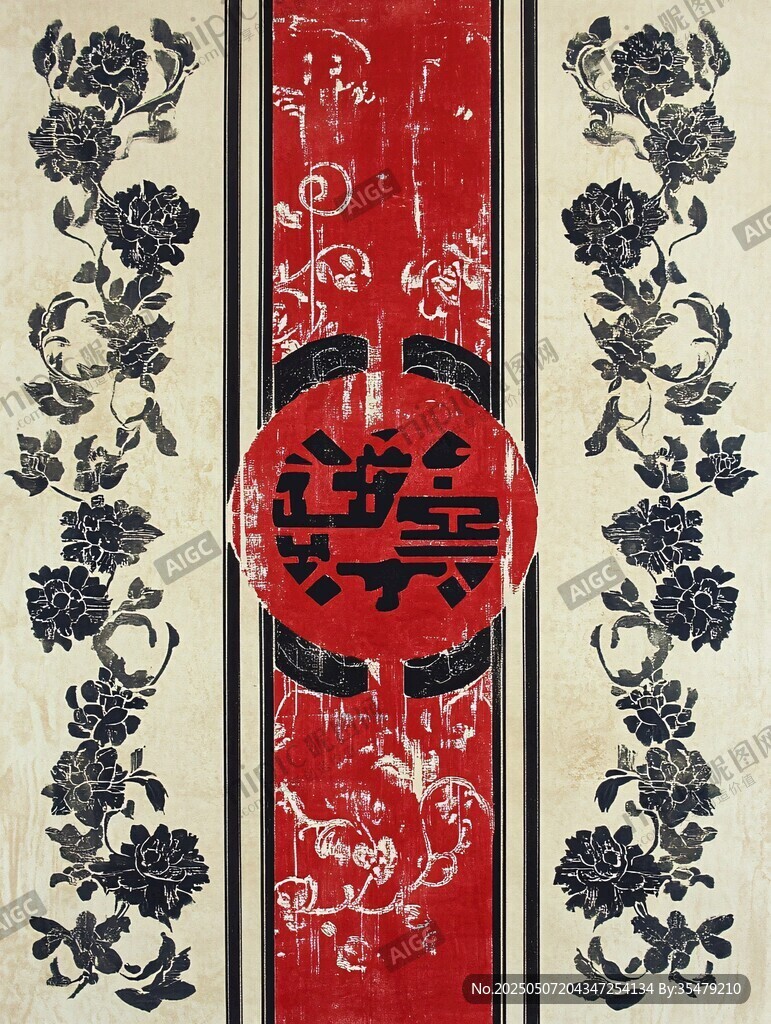 中式复古花纹喜庆图案