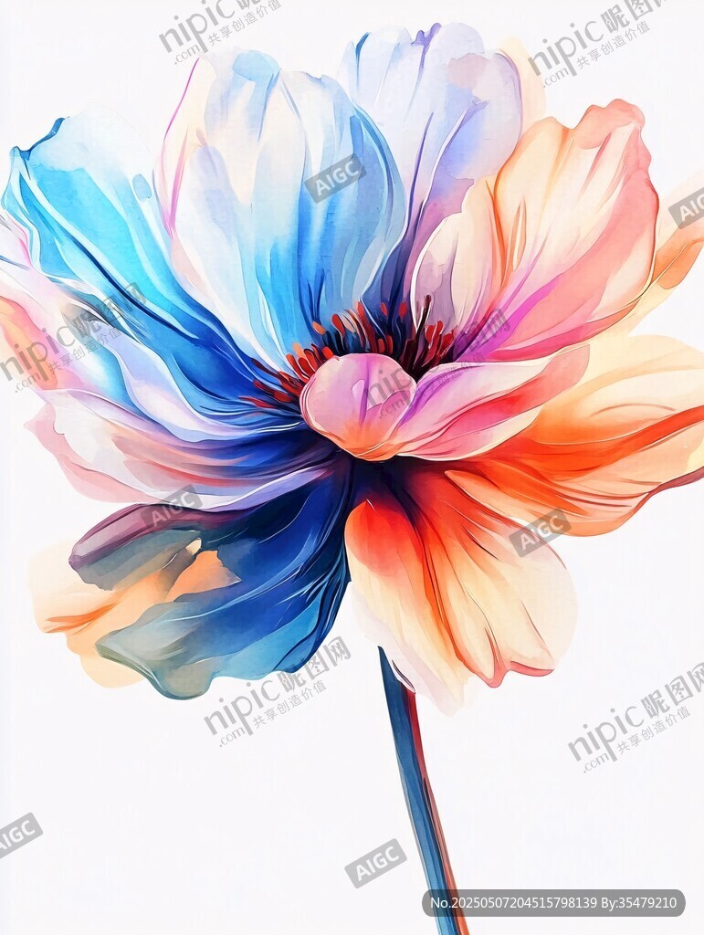 梦幻多彩花朵绽放瞬间