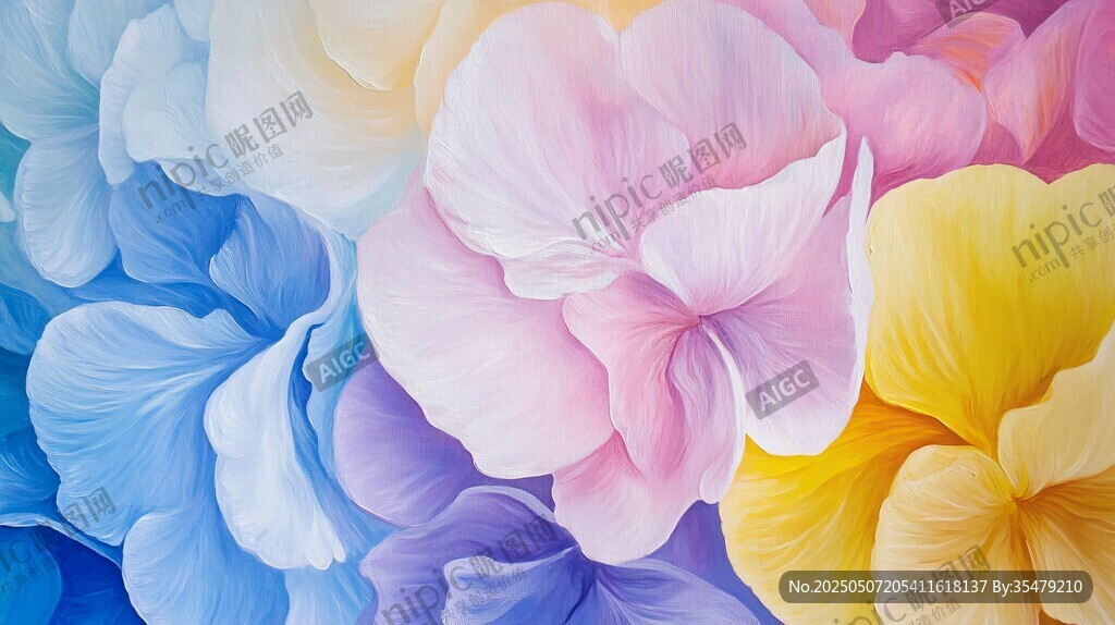 梦幻多彩花卉背景图