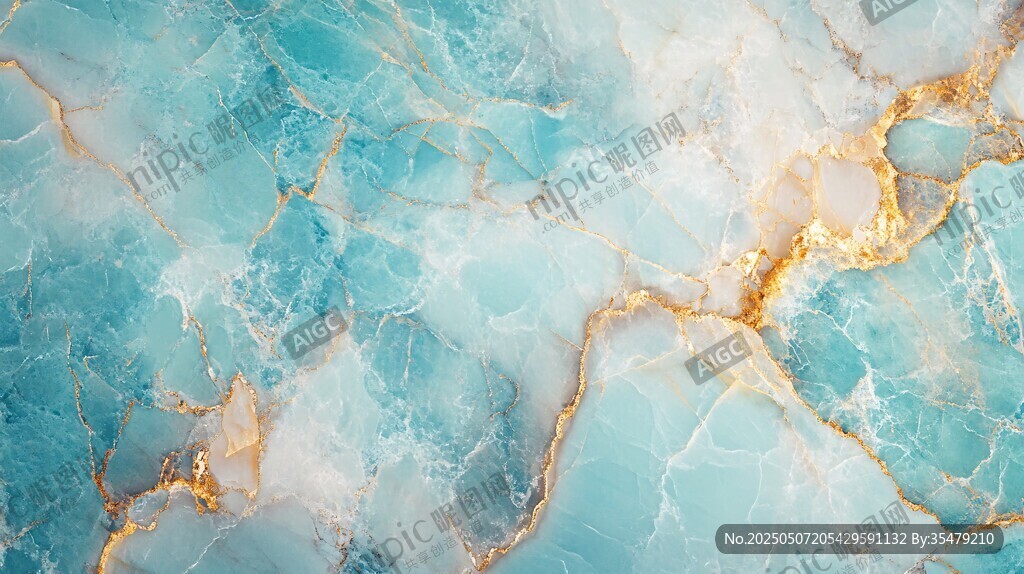 蓝金大理石纹理背景图