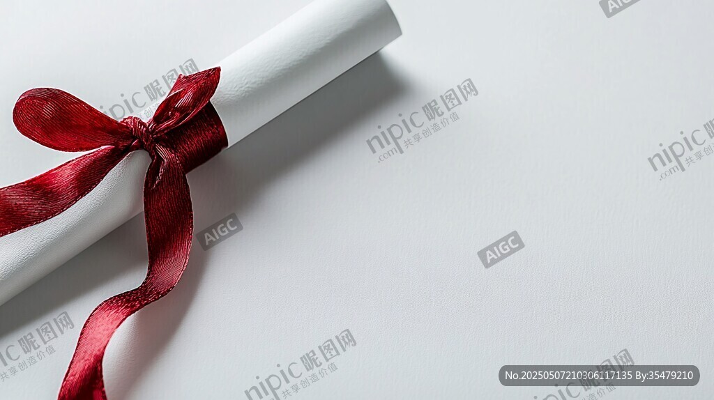 红丝带系卷 优雅简约设计