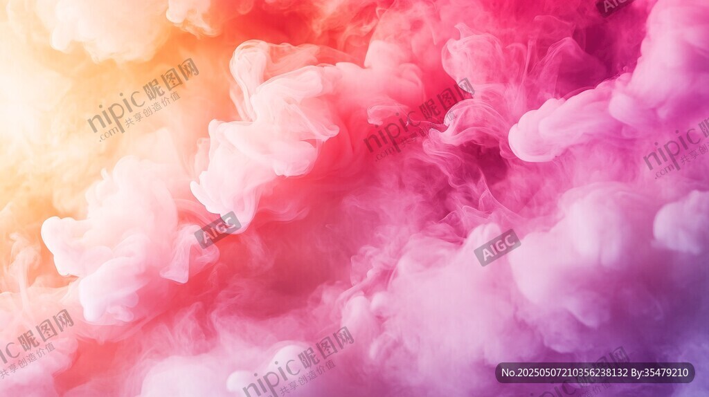 梦幻绚丽色彩烟雾背景图