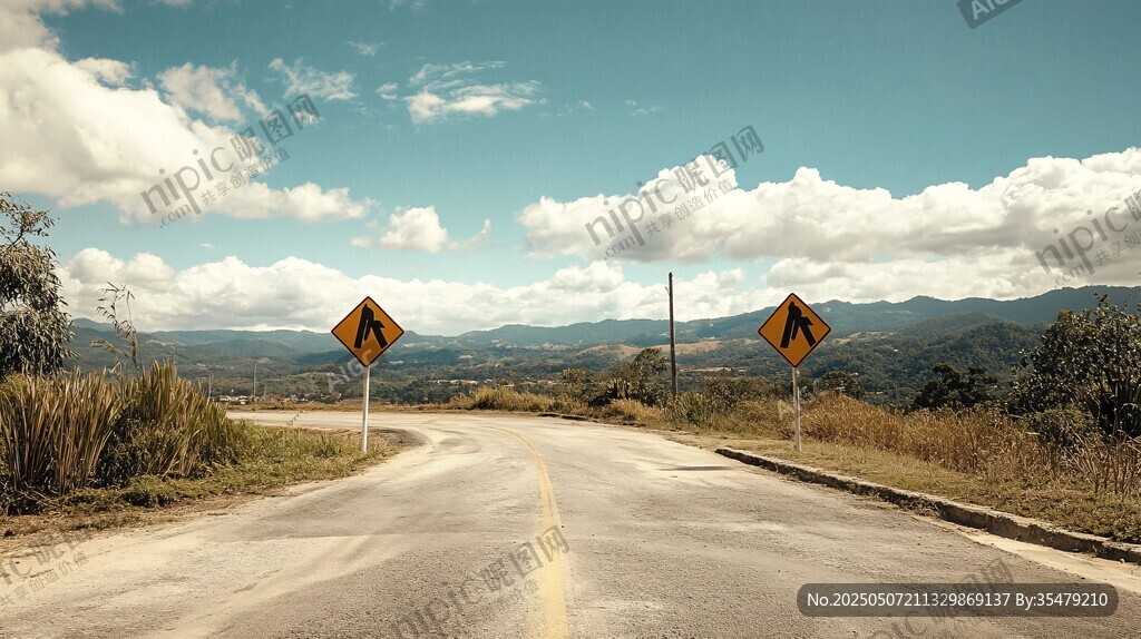 蜿蜒公路伸向远方