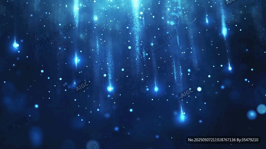 梦幻蓝色流星背景特效
