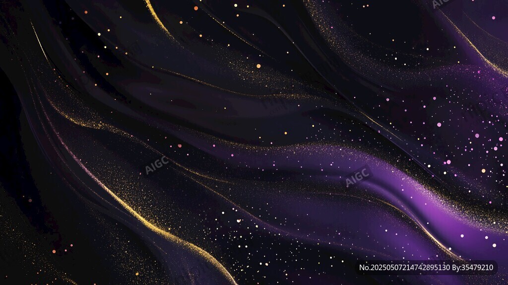 梦幻紫黑星空流动背景