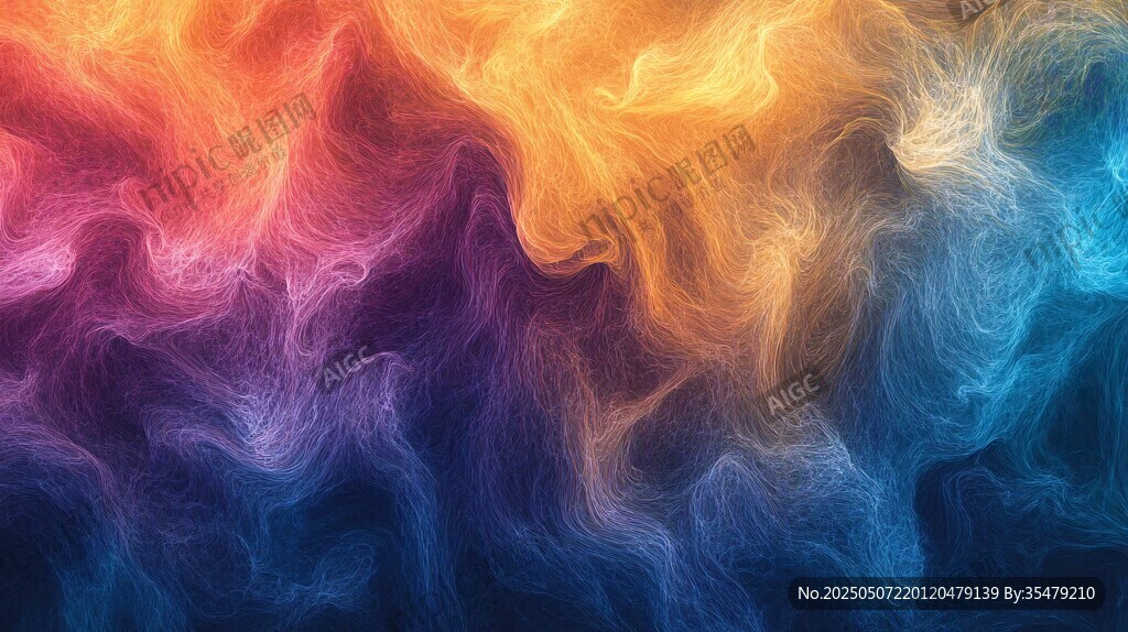 梦幻绚丽色彩烟雾背景图
