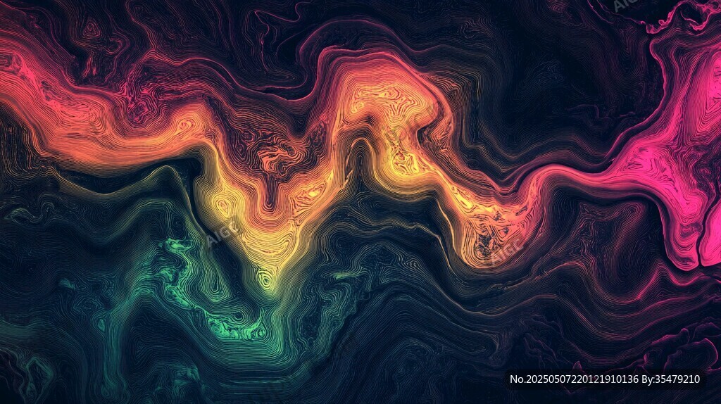 绚丽流动色彩抽象艺术图
