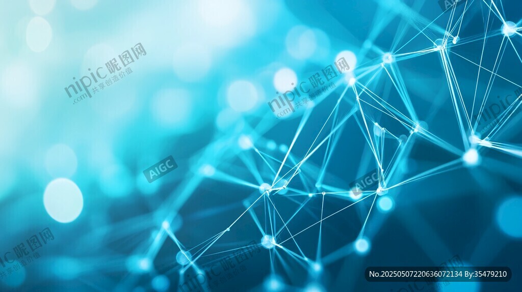 科技感蓝色网络连接背景