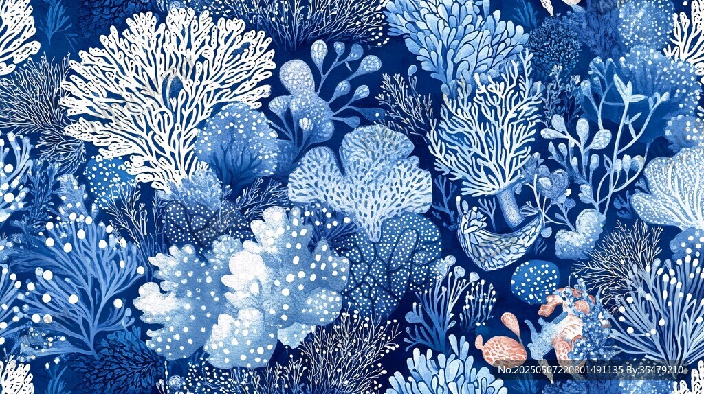 梦幻海底植物插画