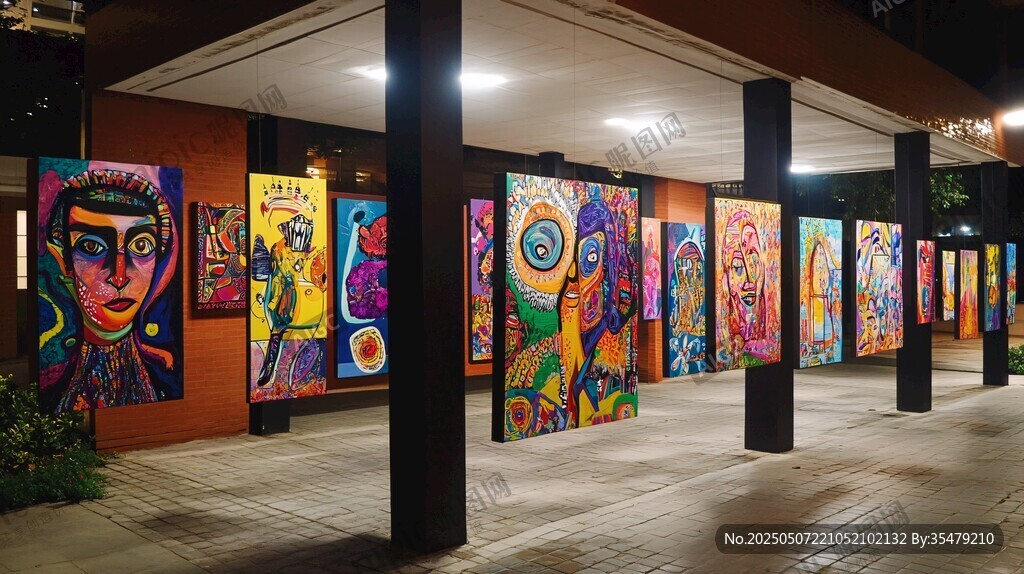 多彩街头艺术画作展示
