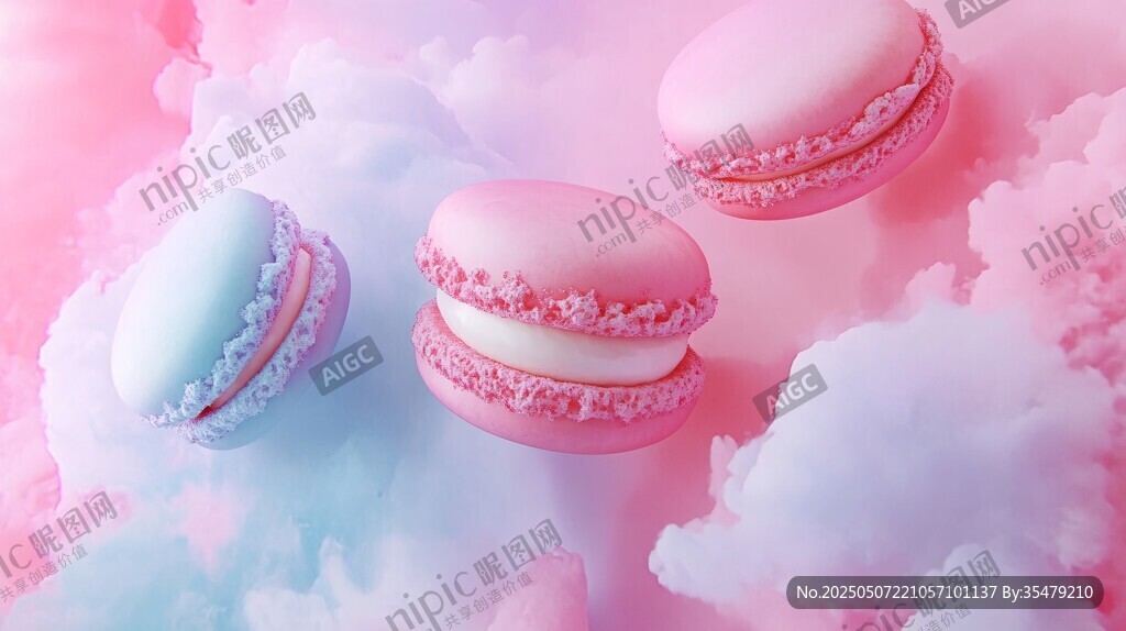 梦幻马卡龙漂浮于彩云间