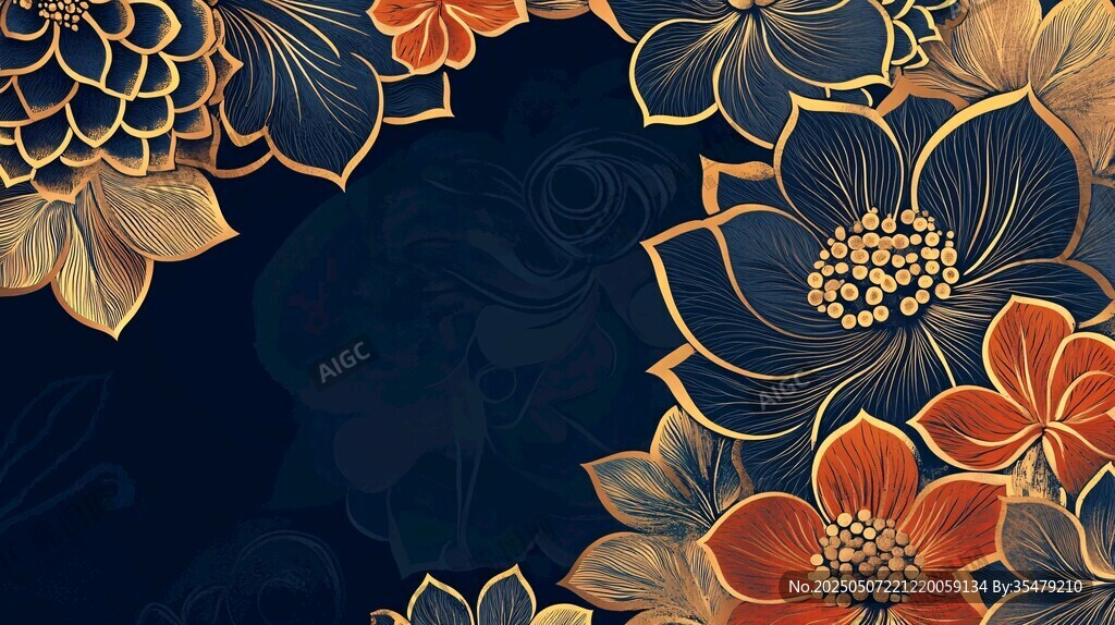 中式繁花背景图