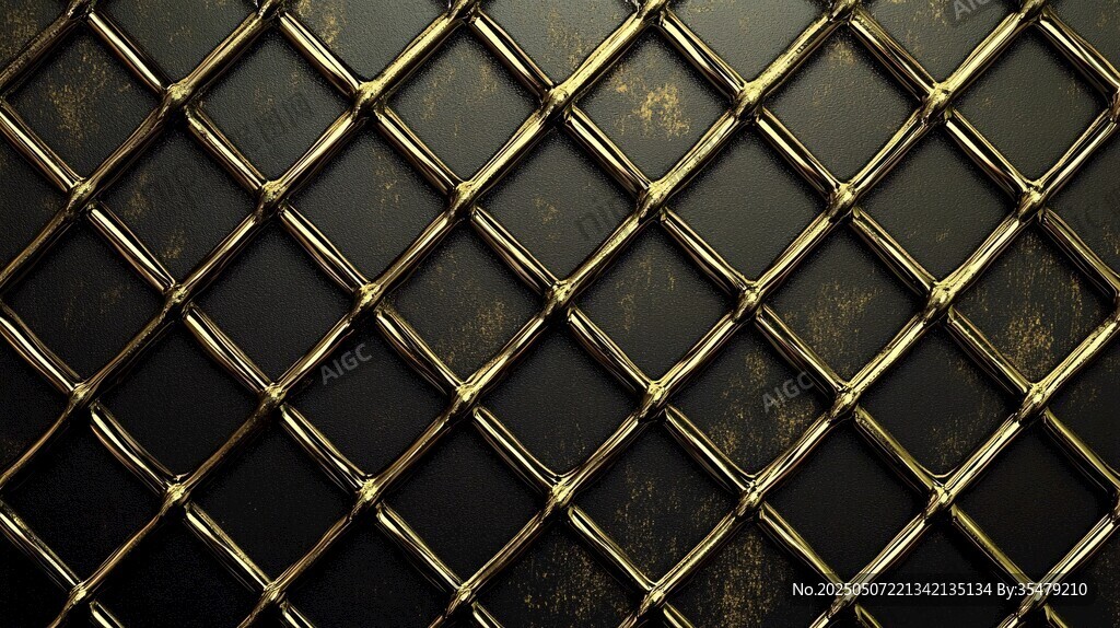 金色网格金属质感背景