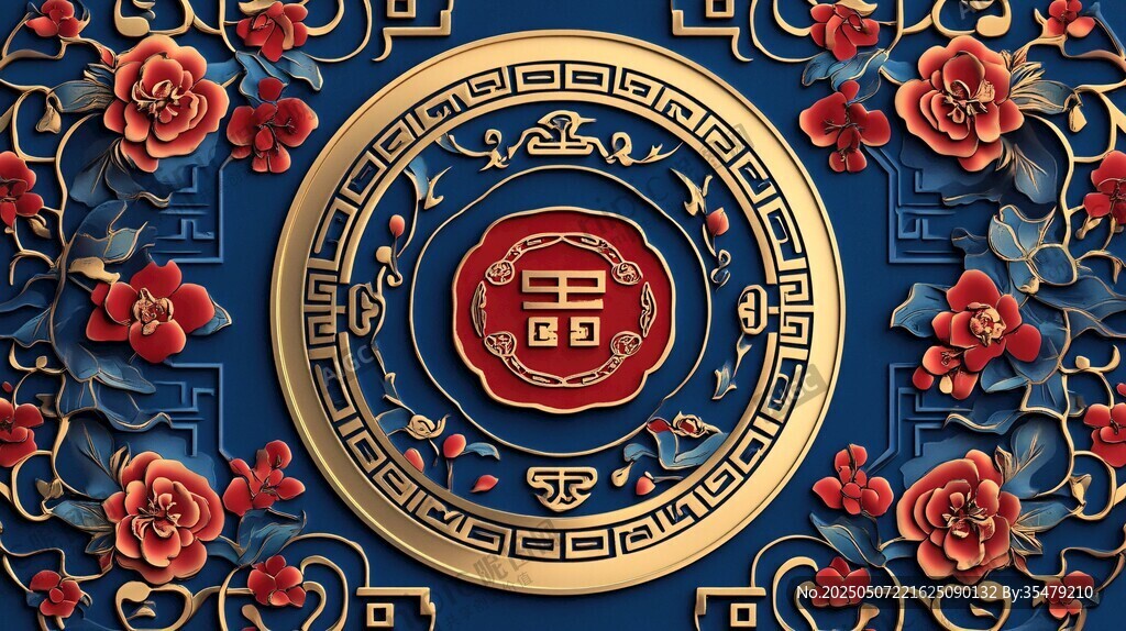 中式福纹背景图