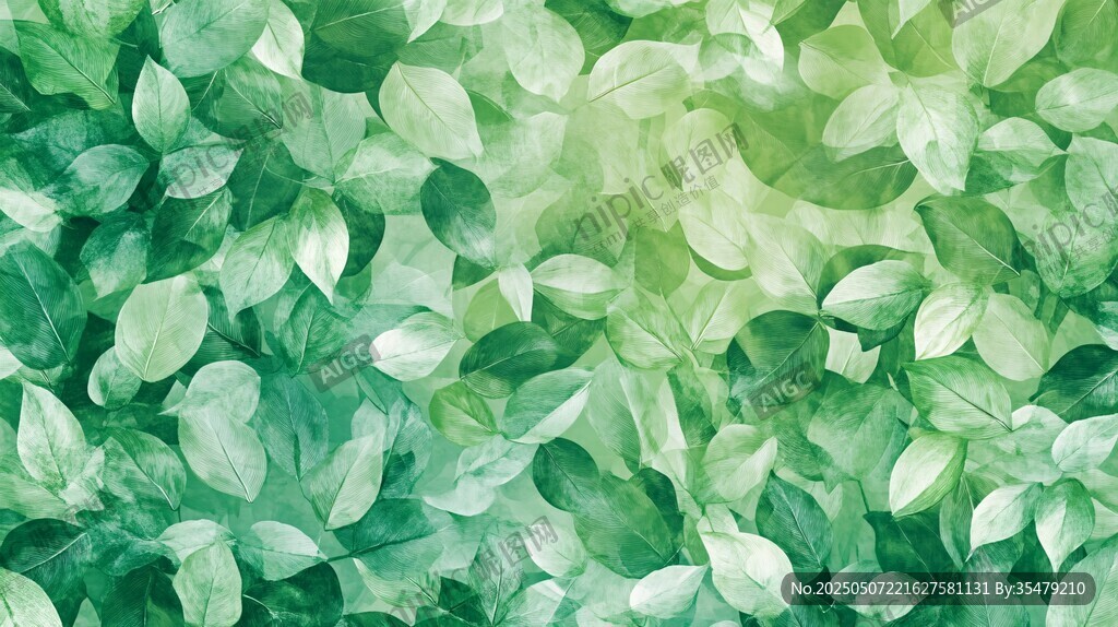 清新绿叶背景纹理图案