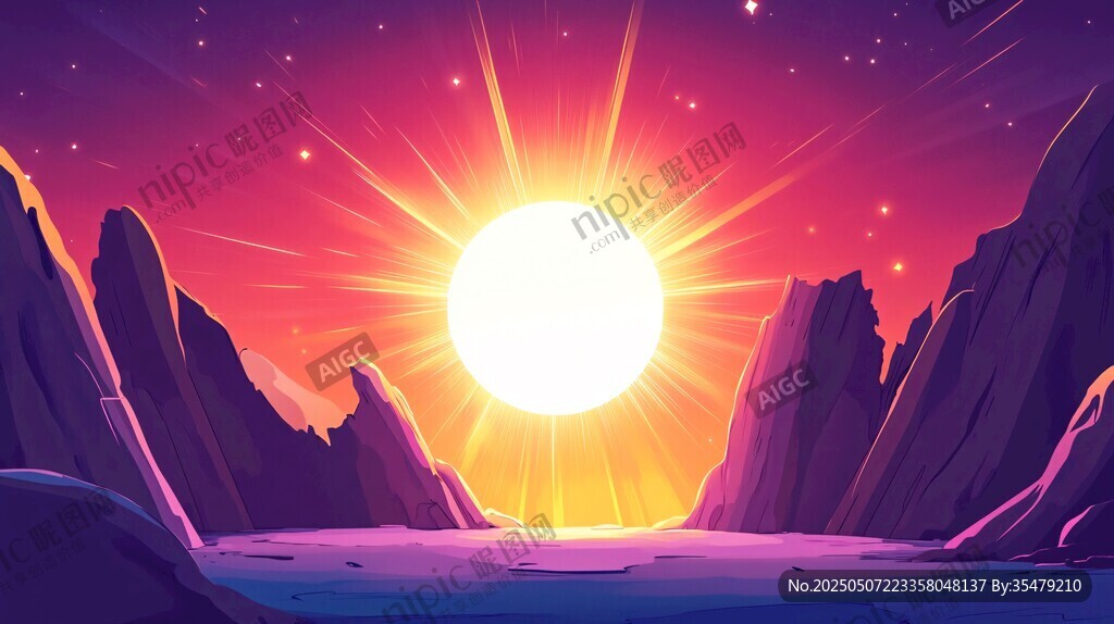 壮丽山谷日出奇幻景象