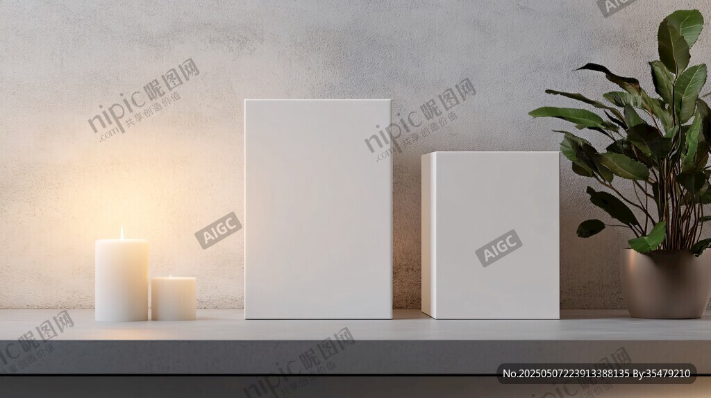 简约摆件与绿植的温馨组合