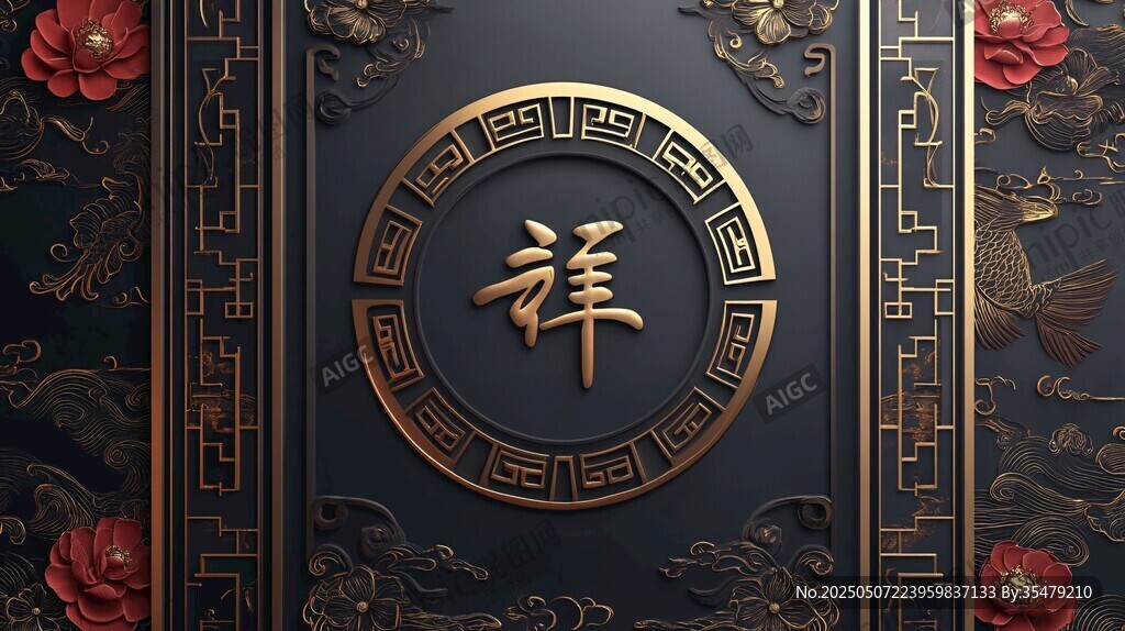 中式祥瑞背景装饰图案