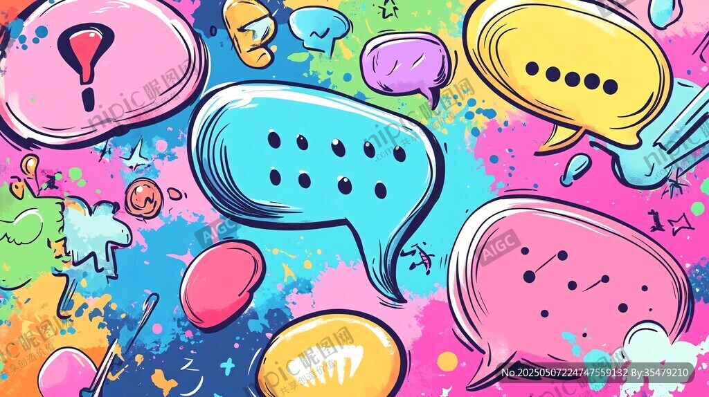 多彩对话气泡插画