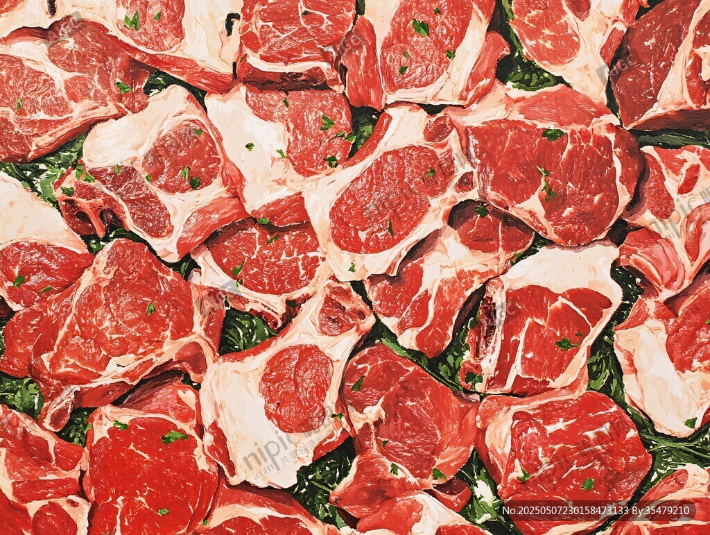新鲜牛肉切片展示