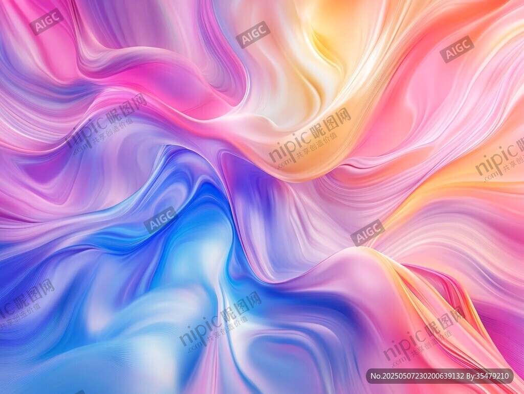 梦幻流体色彩抽象背景图