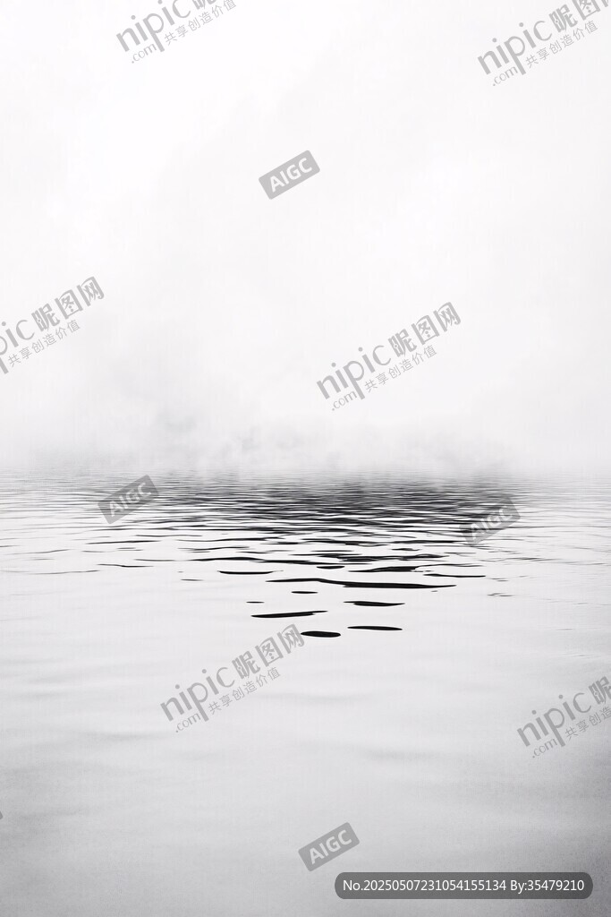 水墨意境水面涟漪图