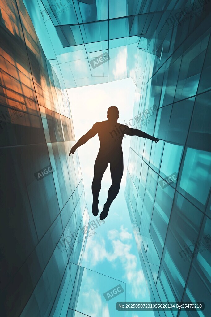 飞跃未来通道的人影