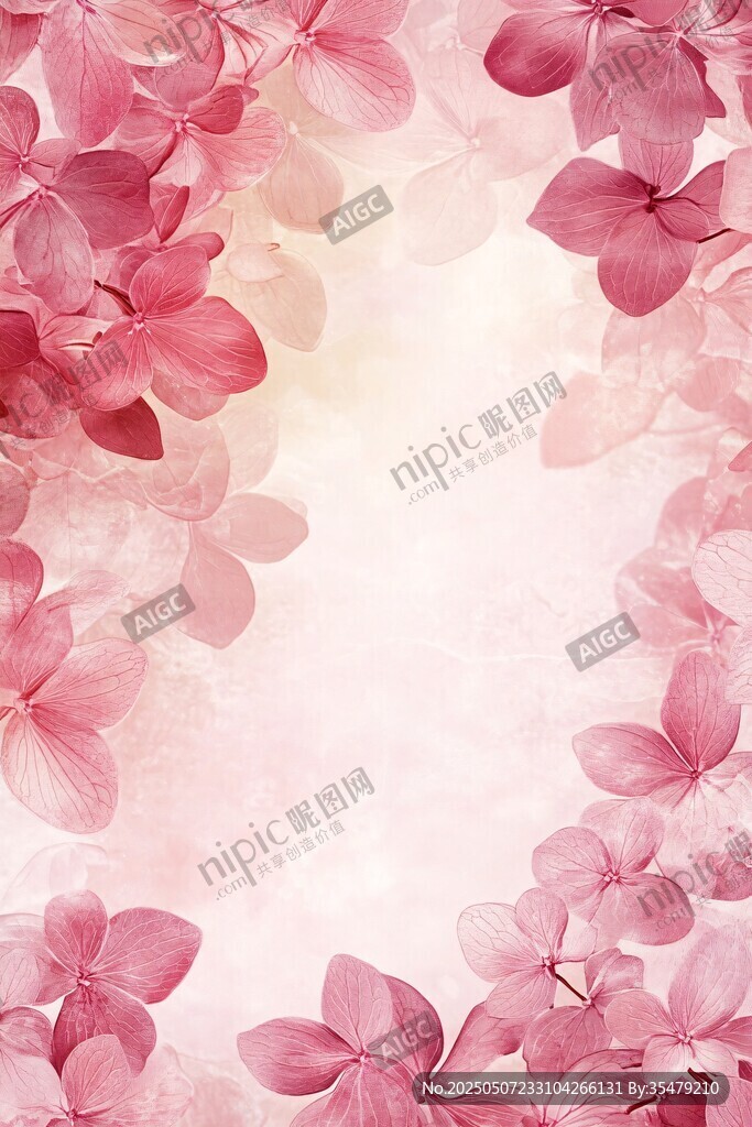 粉色花卉梦幻背景图