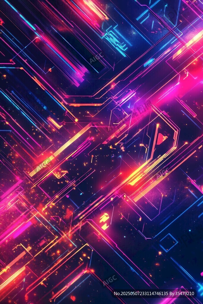 炫彩科技线条背景图