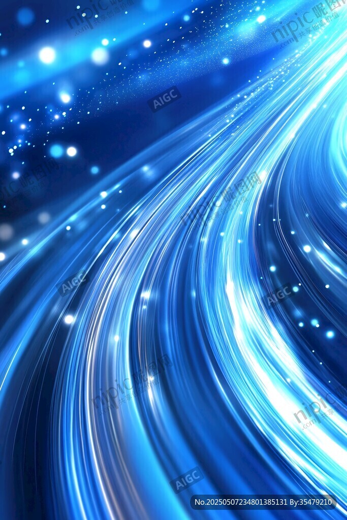 梦幻蓝色流光动感背景图