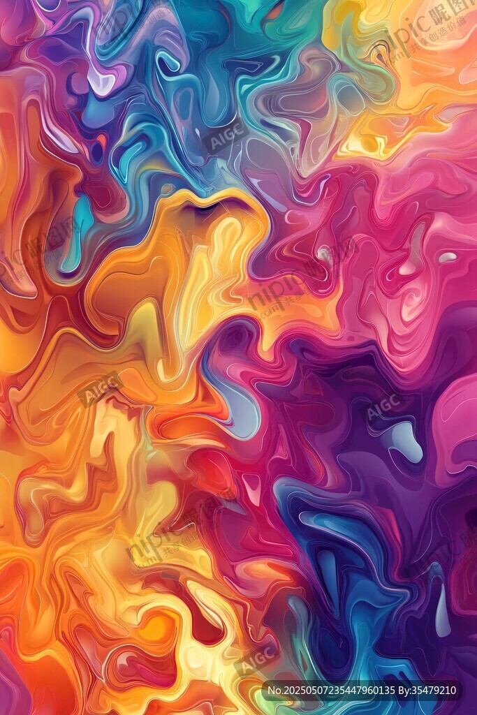 梦幻炫彩流体艺术背景图