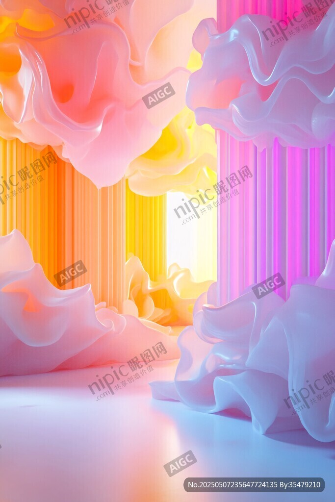 梦幻色彩的流体艺术空间