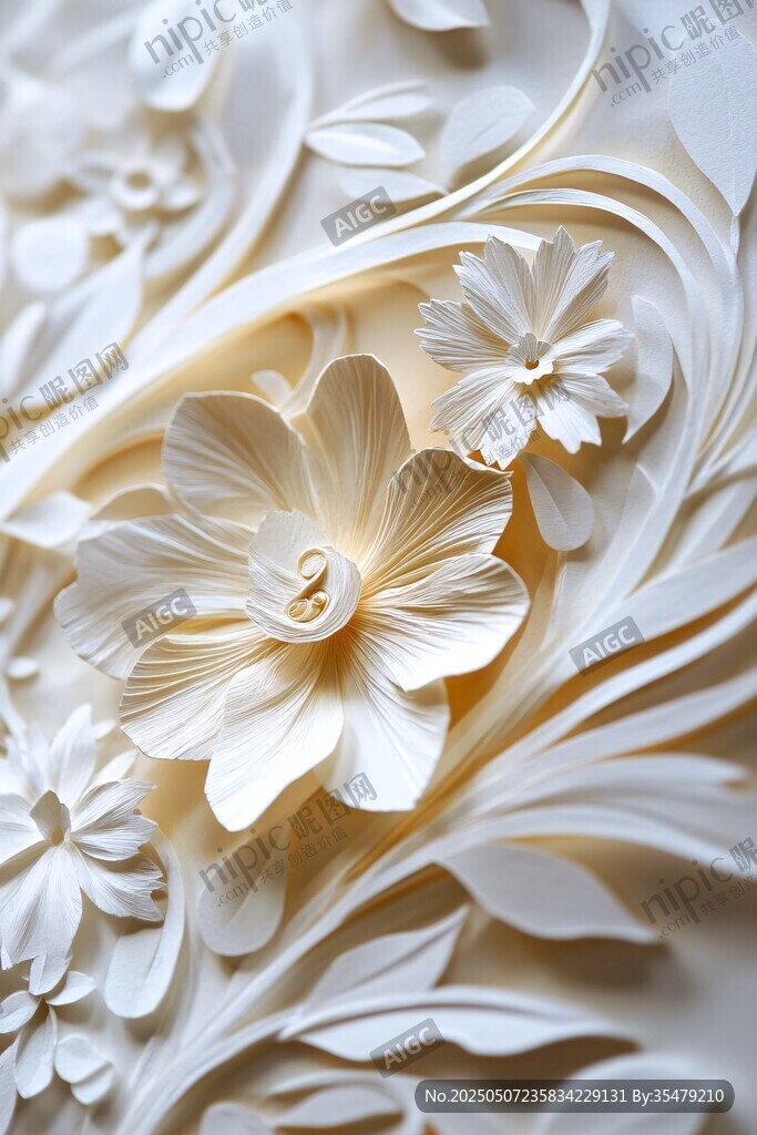 立体浮雕花卉艺术作品