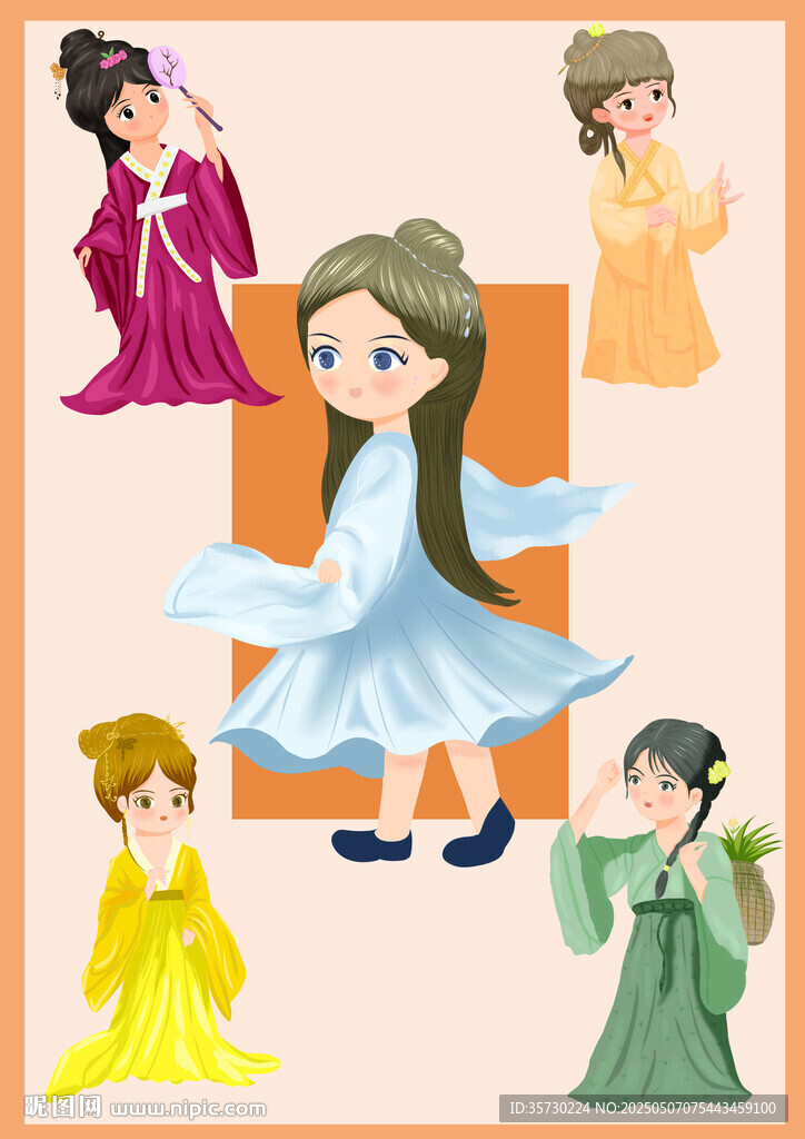 多款古风少女服饰展示