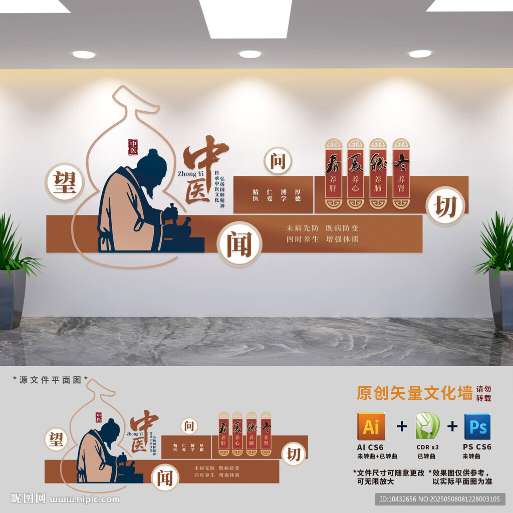 古典中医四季养生文化墙